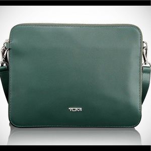 TUMI SLIM ZIP TOP CROSSBODY IPAD BAG GREEN